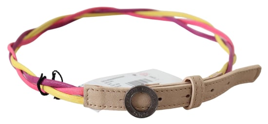 Costume National Women's Multicolor Twisted Leather Circle Buckle Belt