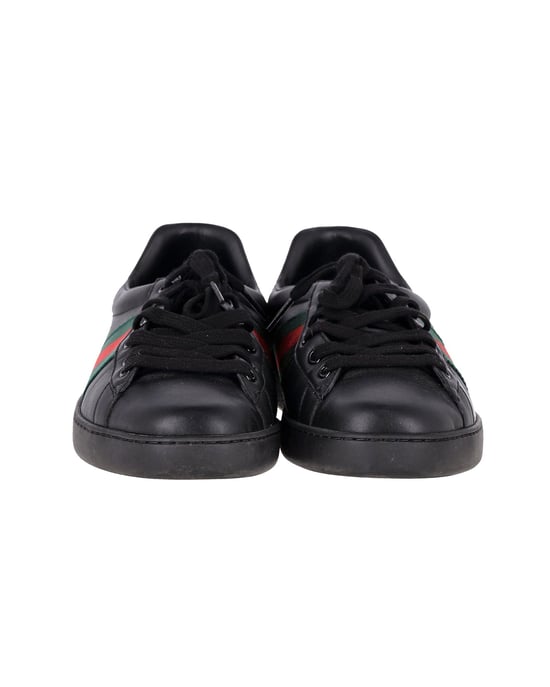 Gucci Ace Sneakers with Python Embossed Panel in Black Leather - Image 3