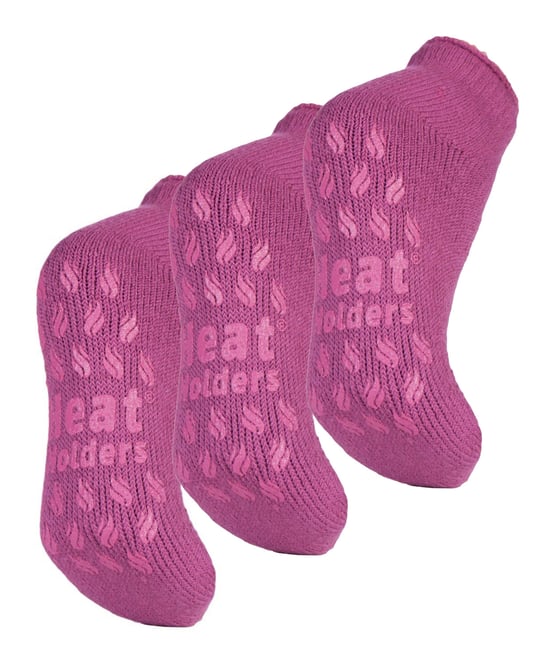 Värmehållare - 3 par multipack damsockor med fotledsskor och grepp - Mid Pink - Image 1