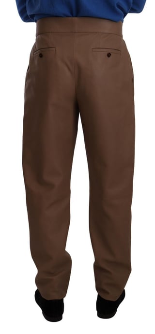 Leather Tapered High Waist Pants - Image 3