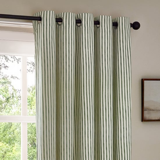 Yard Hebden Striped Cotton Eyelet Curtains - Image 4