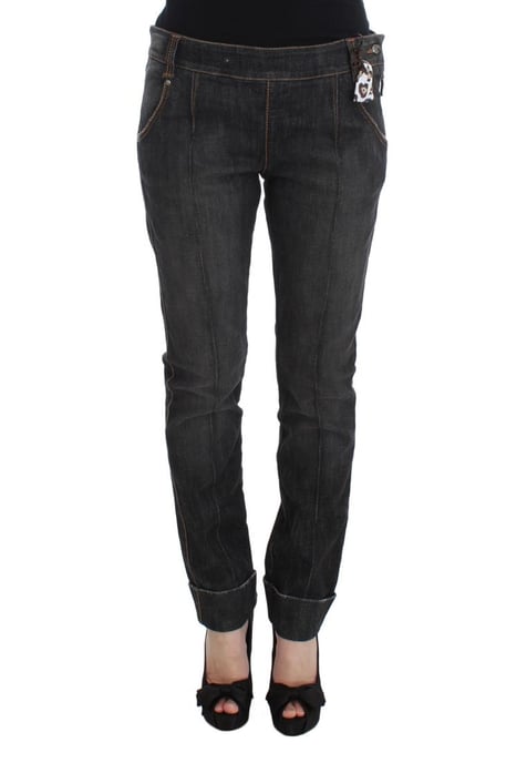 Ermanno Scervino Kvinno Grå Bomulls Slim Fit Denim Jeans - Image 1