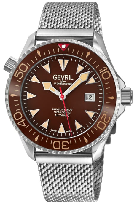 Gevril Men's Hudson Yards Chocolate Dial Swiss Automatic Watch - Image 1