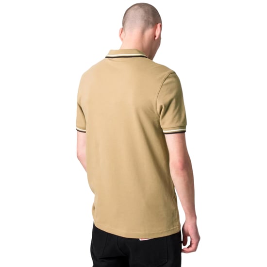 Fred Perry M3600 Twin Tipped Polo Shirt Warm Stone Beige - Image 3