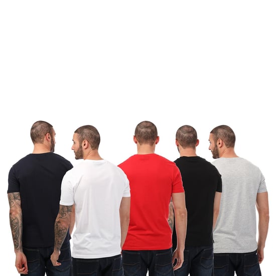 Men's Duck and Cover Errington 5 Pack T-Shirts in Multi colour