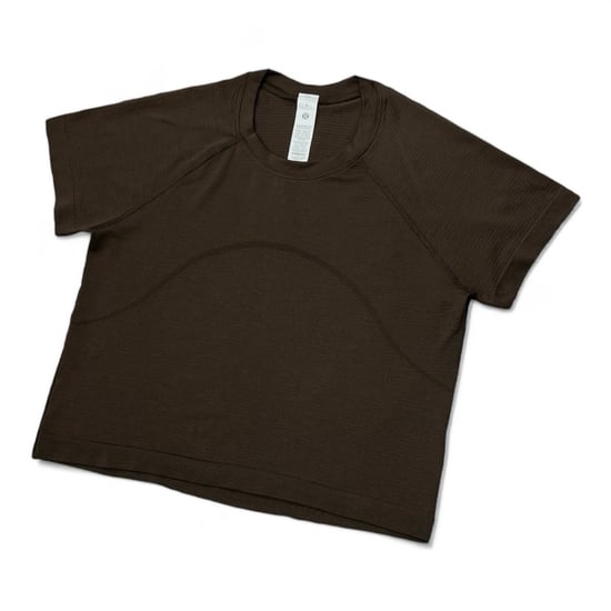 Lululemon Women's Swiftly Tech Cropped Short-Sleeve T-Shirt 2.0 in Espresso Dark Brown