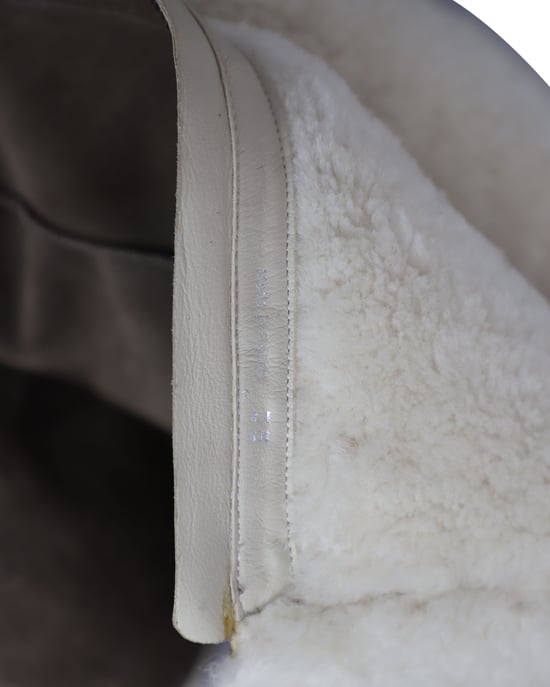 Moncler Knee Shearling Lined Boots in Grey Suede - Image 6