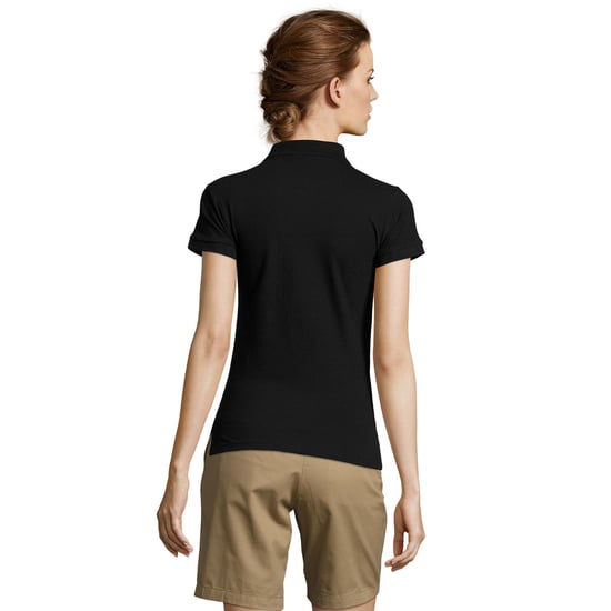 SOLS Vrouwen/dames Mensen Pique Korte Mouw Katoenen Poloshirt (Zwart) - Image 2