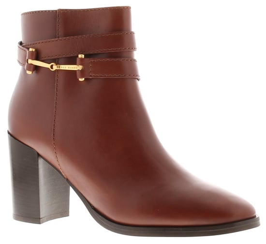 Ted Baker Womens Boots Anisea Leather Block Heel Tan - Image 1