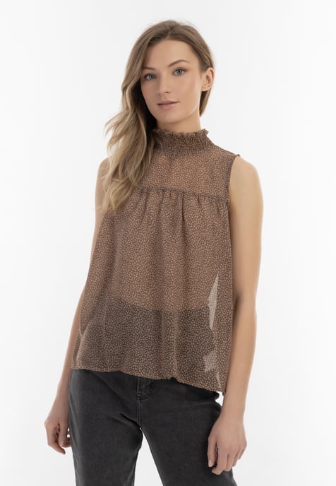 Dreimaster Blouse Dames bruin-gebroken wit - Image 3