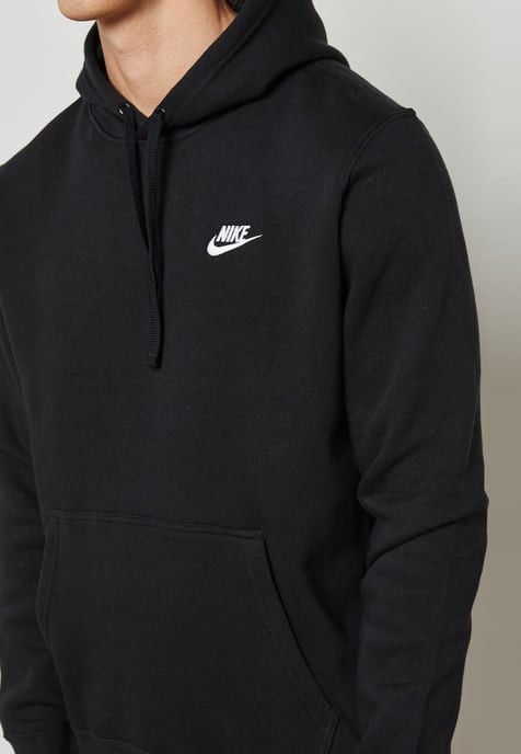 Nike Club Pullover Hoodie Embroidered Logo In Black - Image 3