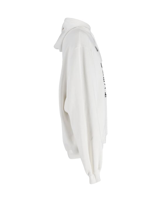 Balenciaga Languages Sports Logo Hoodie in White Cotton