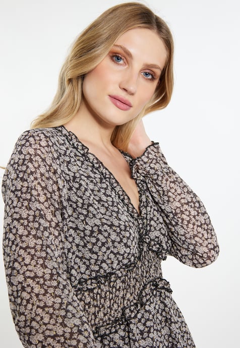 Dreimaster Jurk Dames zwart/beige - Image 5