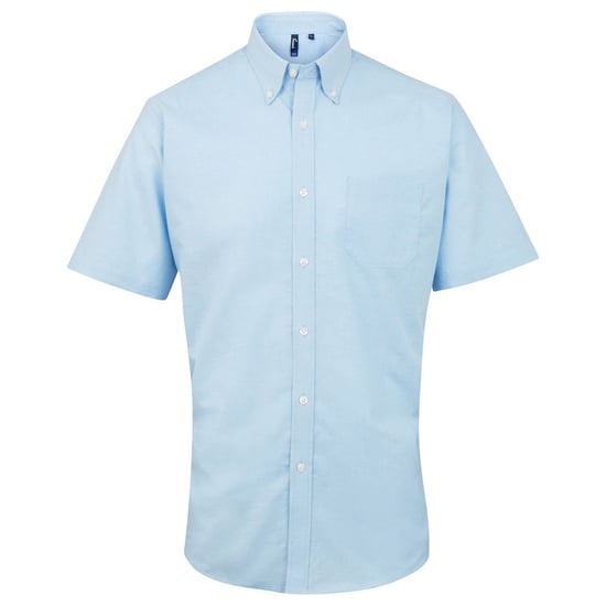 Premier Mens Signature Short-Sleeved Shirt (Light Blue) - Image 1