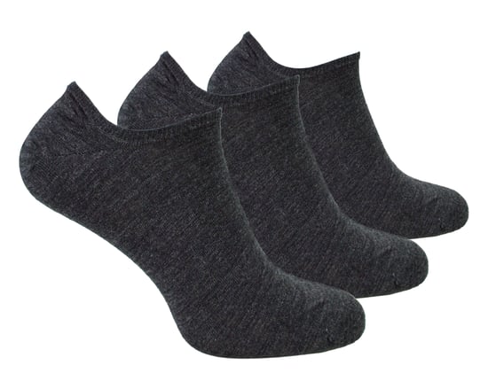 Steven - 3 Pairs Multipack Mens Merino Wool Invisible Socks - Charcoal - Image 1