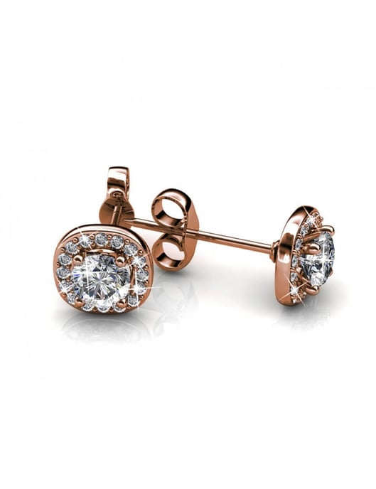 Cushy Earrings - Rose Gold and Crystal - Image 4
