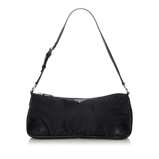 Vintage Prada Tessuto Shoulder Bag Black