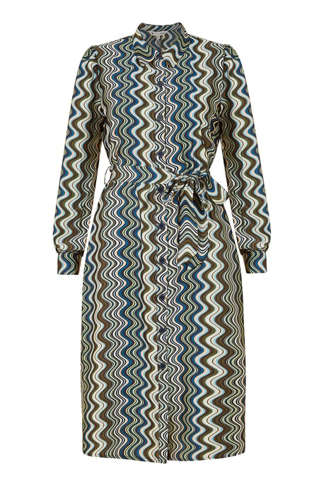Multicolour Abstract Stripes Shirt Dress