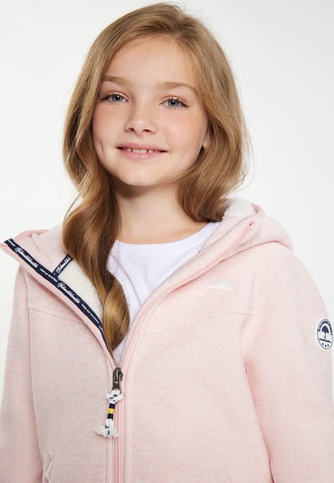 Schmuddelwedda Gebreide fleeceblouse met teddyvoering Meisjes Pastelroze melange - Image 5
