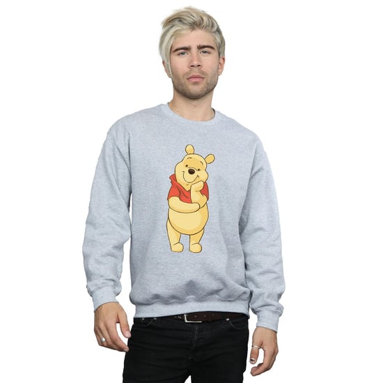 Disney Mens Winnie The Pooh Cute Sweatshirt (Sports Grey)