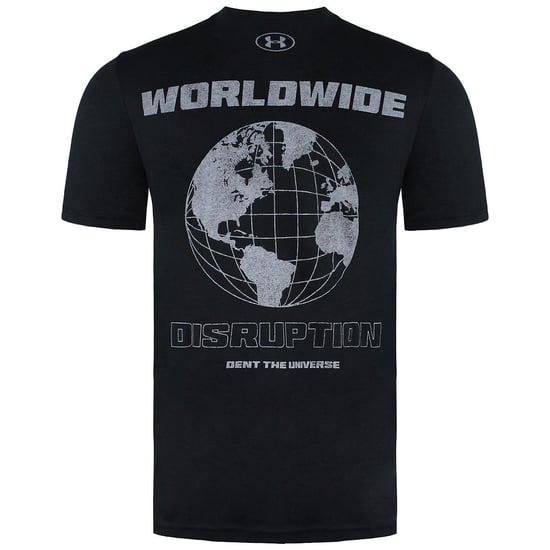 Under Armour x Project Rock Fire  Black Crew Neck Mens T-Shirt 1361732 001 - Image 2