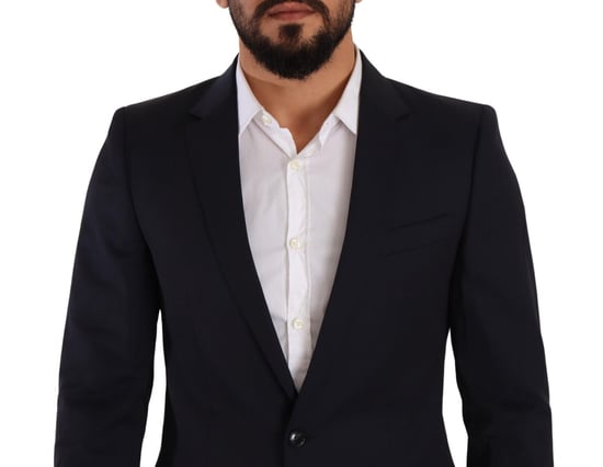 Dolce & Gabbana Herrar Mörkblå Enkelknäppt Kappa MARTINI Blazer - Image 3