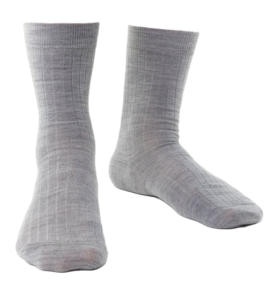 Steven - Mens Merino Wool Socks with Loose Soft Top for Swollen Feet -Light Grey - Image 1