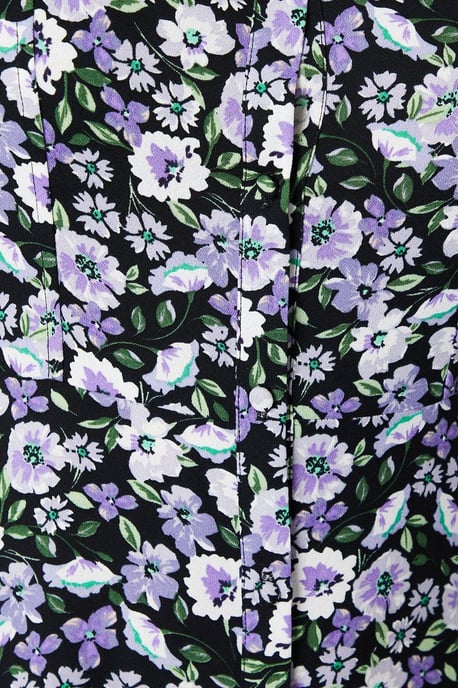 Blue Ditsy Short Sleeve Shirt Dress - Image 5