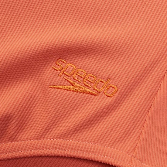 Women's Speedo Textured Deep U-Back Swimsuit in Orange