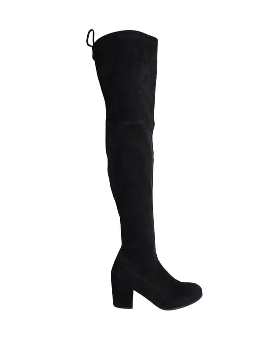 Stuart Weitzman Over The Knee Heeled Boots in Black Suede - Image 1