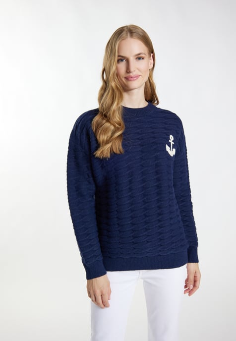 Dreimaster Gebreide trui Dames marine - Image 3
