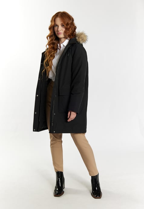 Dreimaster Winterparka met imitatiebont Dames zwart - Image 2