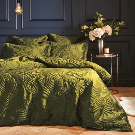 Paoletti Palmeria Quilted Velvet Duvet Cover Set - Image 1