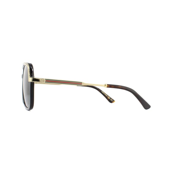 Gucci Sunglasses GG0200S 001 Black and Gold Green - Image 3