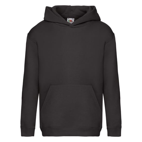 Fruit Of The Loom Kinder Unisex Premium 70/30 Sweatshirt met Capuchon / Hoodie (Zwart) - Image 1