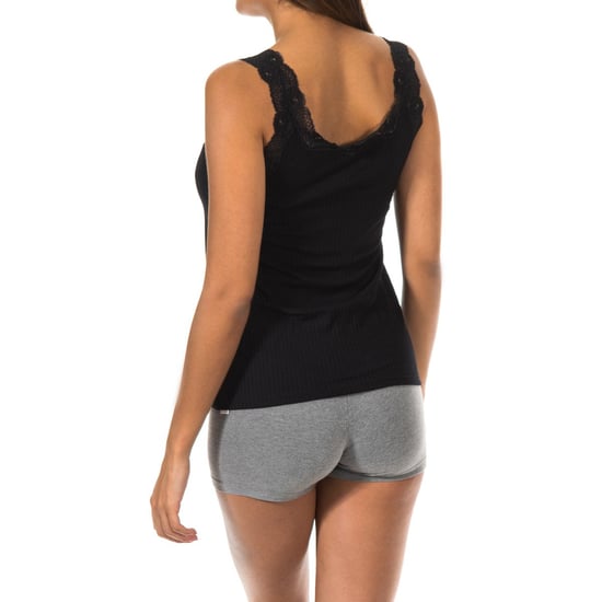 Women's Round Neckline Lace Wide Strap T-shirt 1072675 - Image 3
