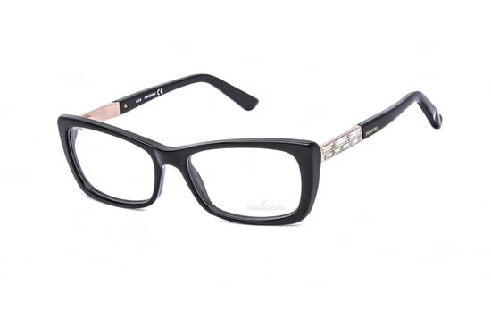 SWAROVSKI Rectangular acetate Women Eyeglasses Shiny Black / Clear Lens