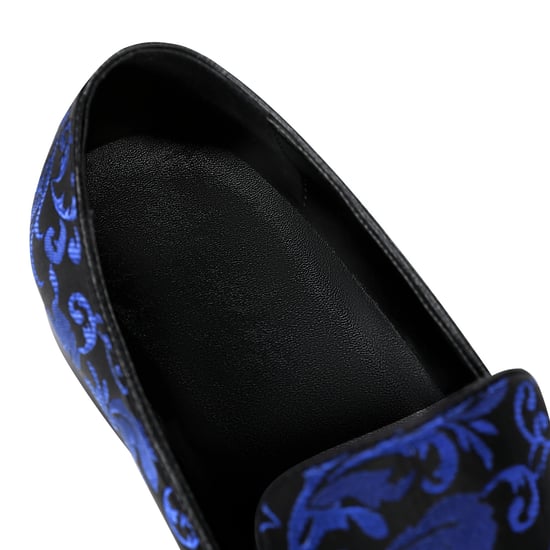 Penny Loafers med elegant jacquard för herr Blå - Image 5