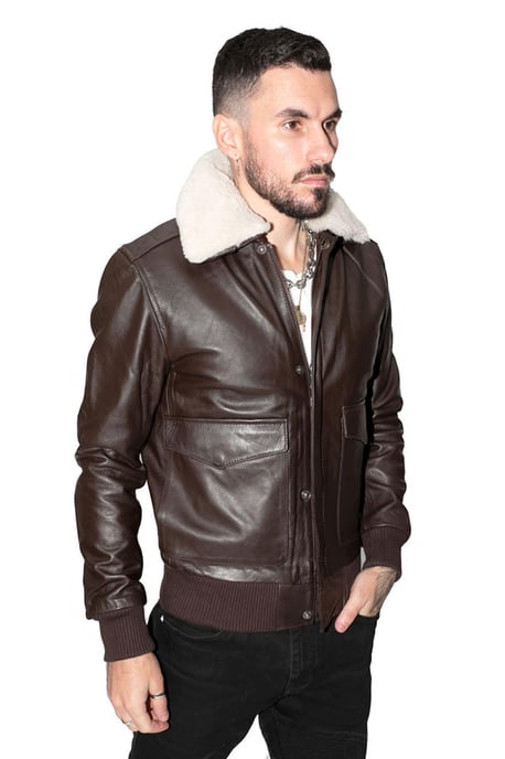 Mens Air Force A2 Cowhide Bomber Jacket-Montreal