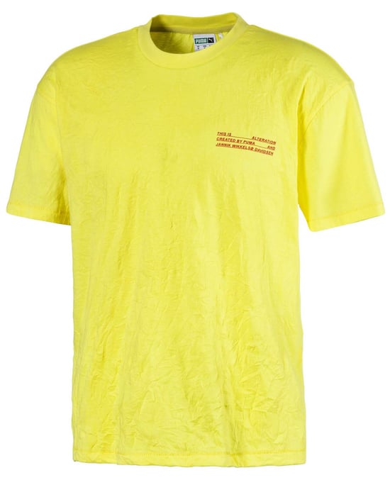 Puma Alteration Short Sleeve Tee T-Shirt Top Yellow Mens 579880 46