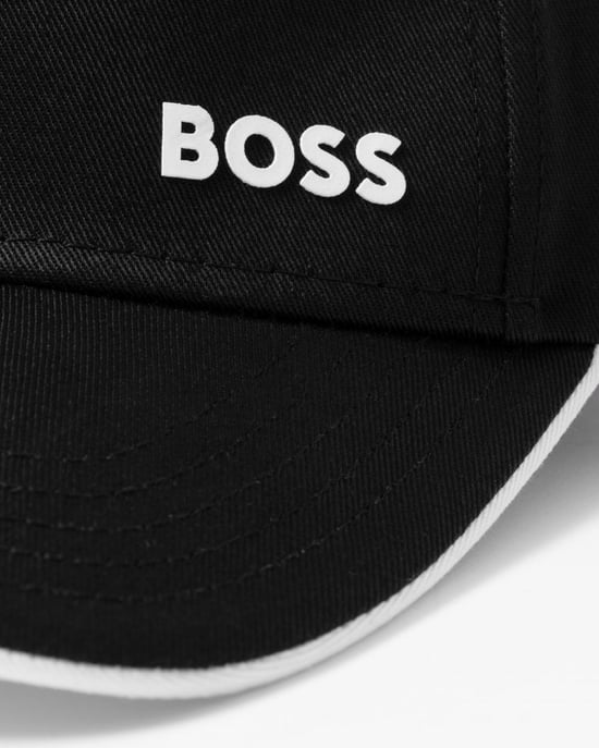 BOSS Green Bold Mens Logo-Print Cap In Cotton Twill - Image 3