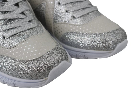 Plein Sport Kvinnors Silver Polyester Runner Jasmines Sneakers Skor - Image 3