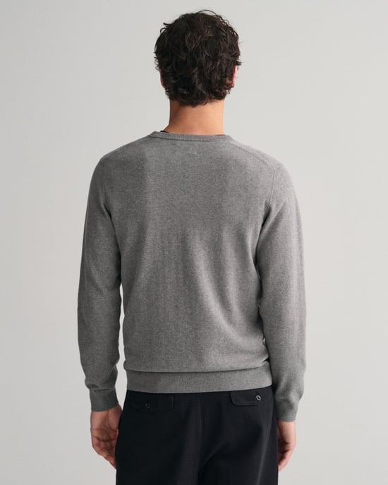 GANT Mens Classic Cotton V-Neck Jumper - Image 4