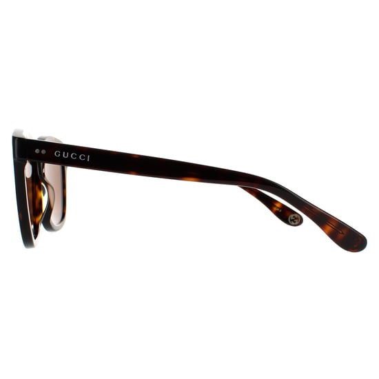 Gucci Square Mens Dark Havana Brown Sunglasses