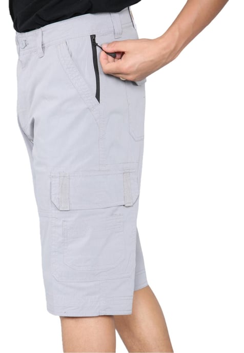 Mens Cargo Multi-Pocket Quick Dry Shorts in Grey - Image 3