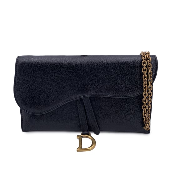Dior läderplånbok Saddle Wallet On Chain - Image 1