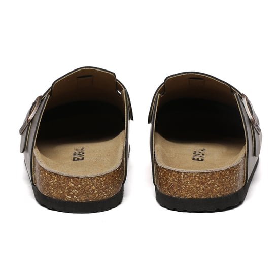 EVER AU Herr Hardhead Läder Komfort Clog Sandaler - Brunt Oljat Läder - Image 4