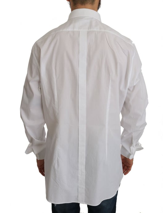 Dolce & Gabbana Witte 100% Katoenen Gouden Slim Dress Hemd voor Heren - Image 3
