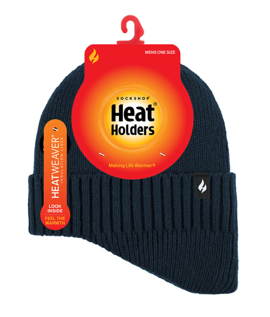 Heat Holders - Thermal Acrylic Winter Expedition Hat with Drop Neck for Men - Navy - Image 2