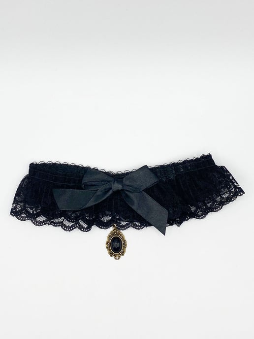 Lace Choker Necklace With Satin Bow